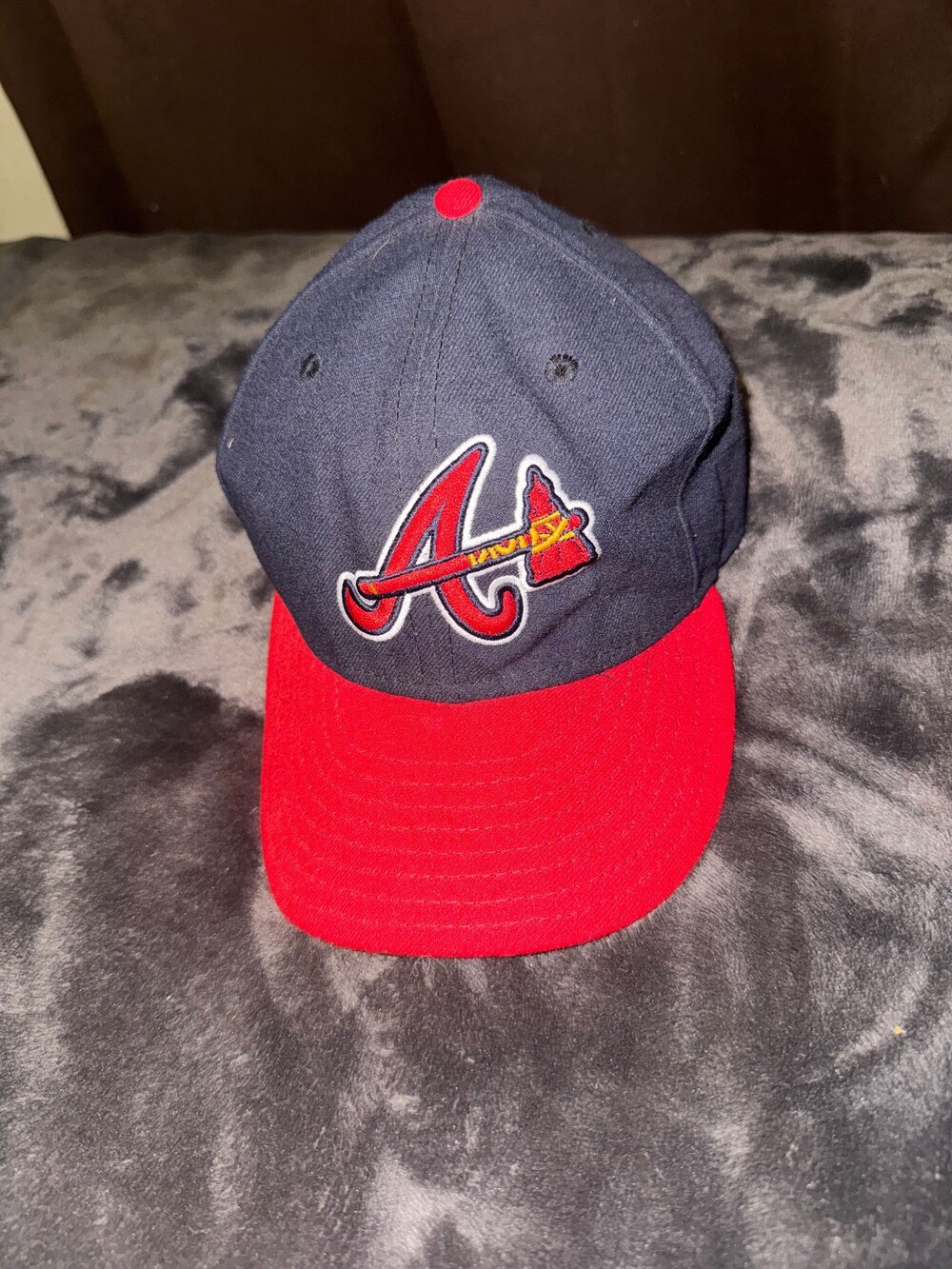 New Era 59FIFTY Atlanta Braves Baseball Cap 7 1/2 Navy Red MLB